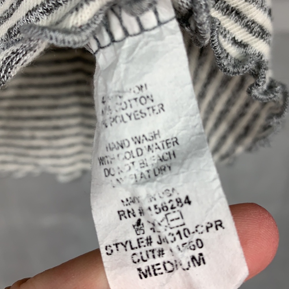 Caution to the wind black Gray striped off Shoulder Crop top - Picture 4 of 8